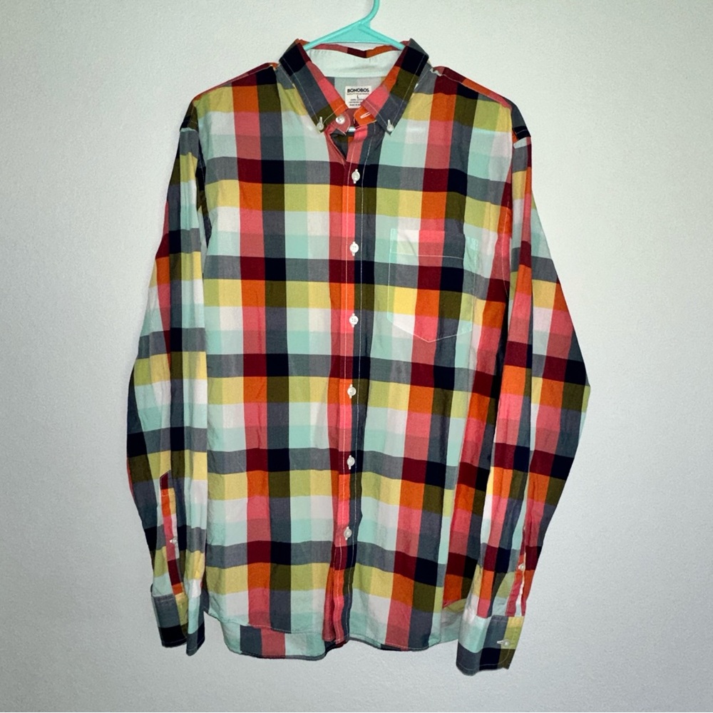 Men’s Bonobos button down plaid shirt